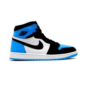 Nike Jordan Black and Blue Sneakers High-Top Design